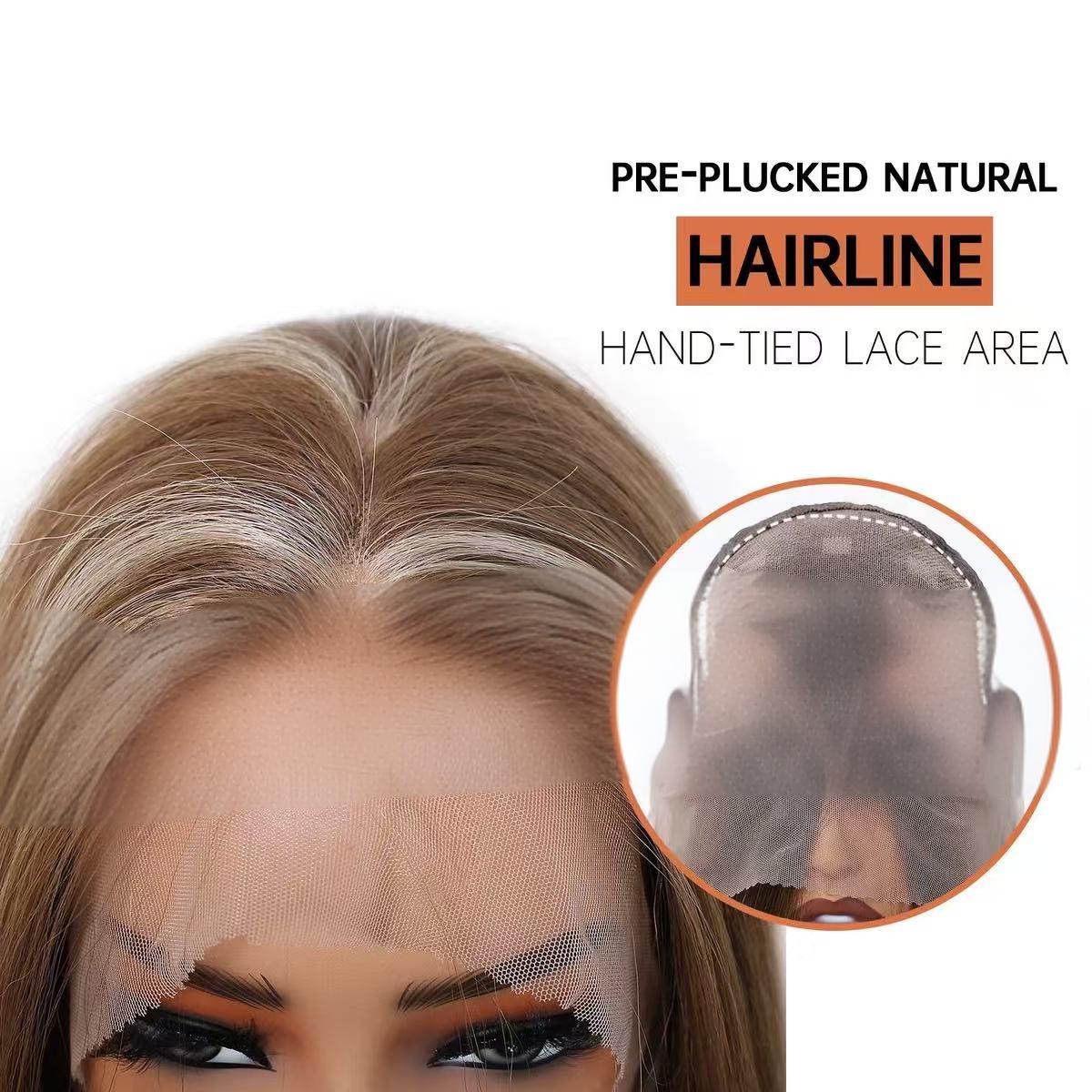 9x7 Glueless Synthetic Lace Front Wig Wear And Go pre Plucked Pre Cut Straight Wig Vivid Self Growing Clean Hairline with Tiny Knots Heat Resistant Fiber Natural No Glue Wig