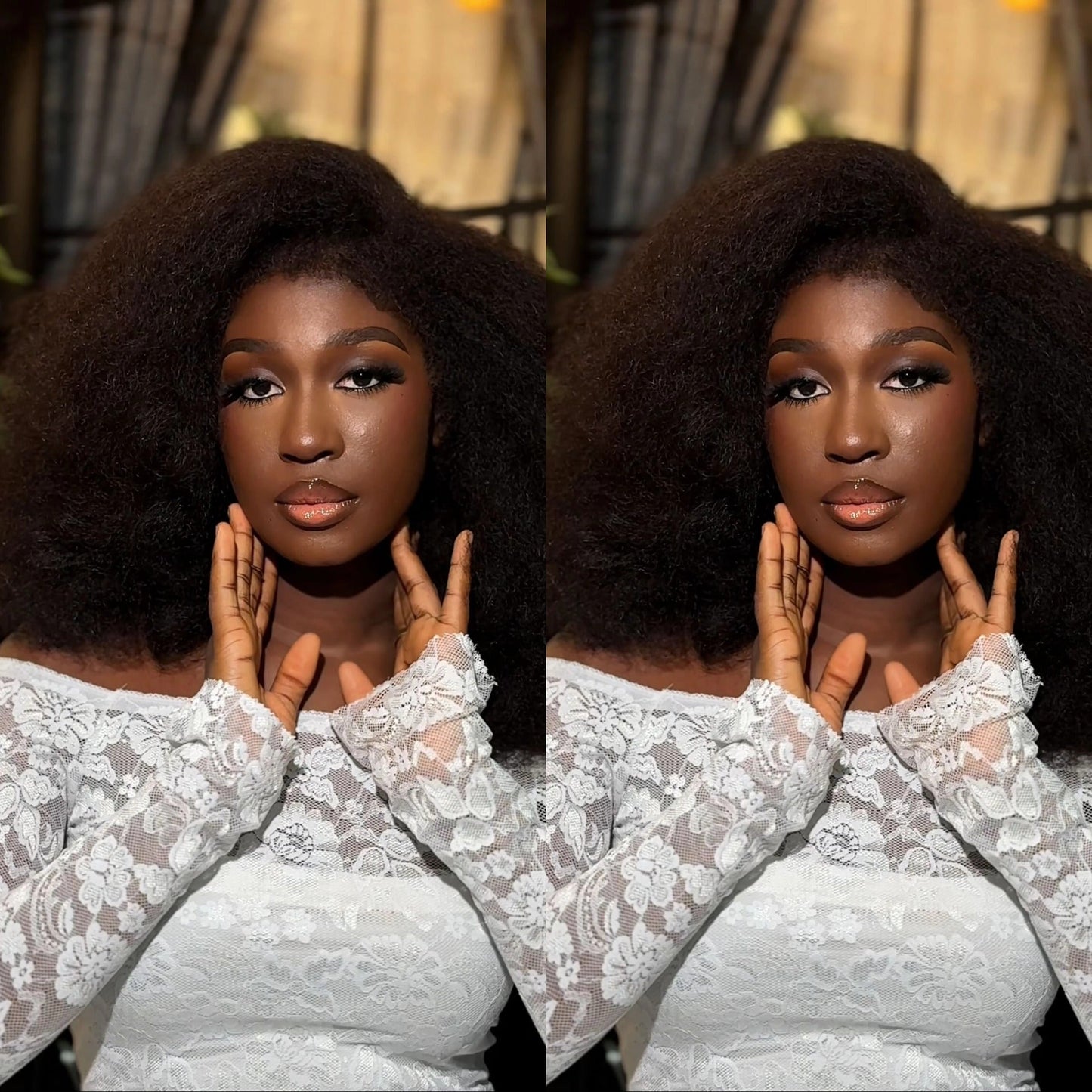 Afro Kinky Curly With 4C Edges 5x5 Lace Front Wig