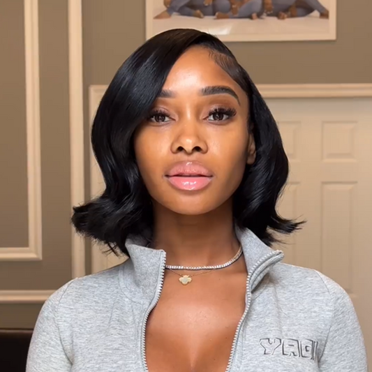 Short Brazilian Body Wave Human Hair Bob Lace Wig