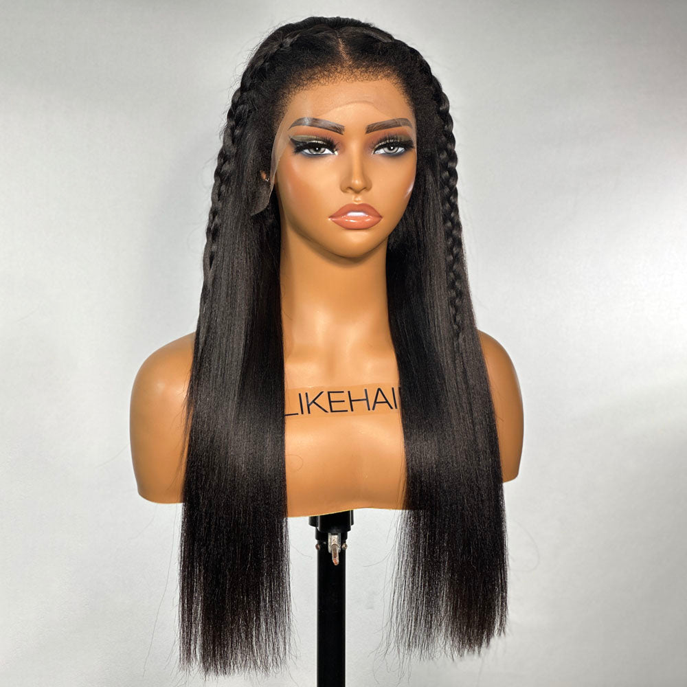 Natural Yaki HD Lace Frontal With Kinky Edges Wig