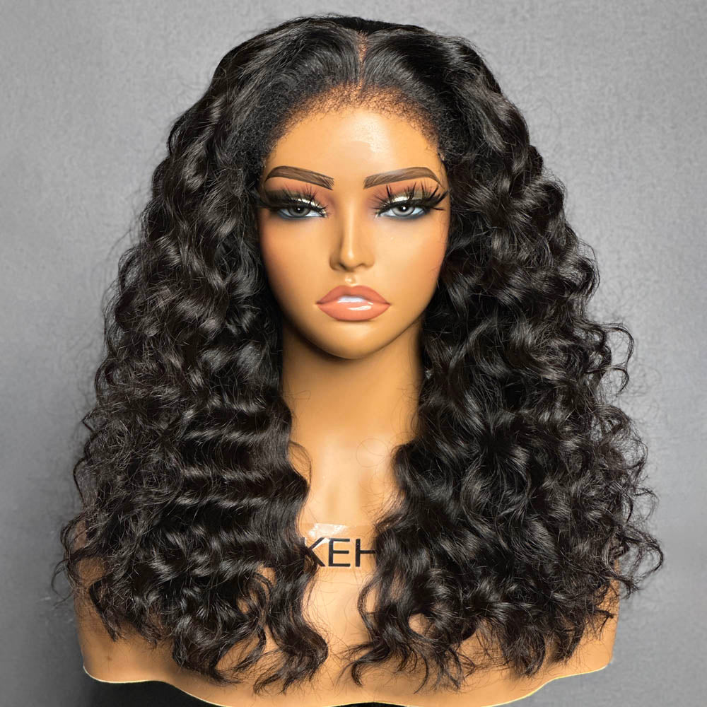 Luscious Bouncy Curls HD Lace Closure With 4C Kinky Edges Wig
