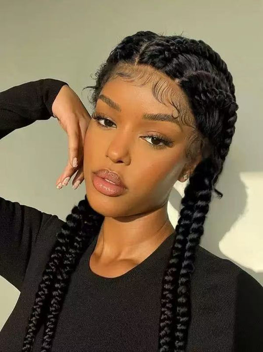 Full Lace Fulani Hybrid Braids With Baby Hair Invisi Drawstring Wig