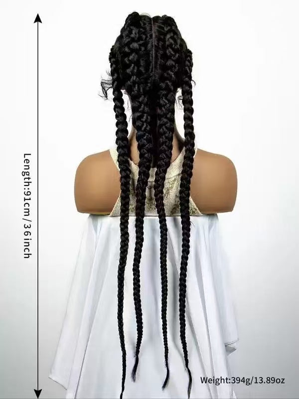 Full Lace Fulani Hybrid Braids With Baby Hair Invisi Drawstring Wig