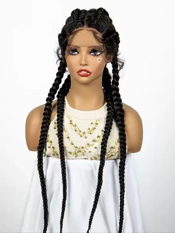 Full Lace Fulani Hybrid Braids With Baby Hair Invisi Drawstring Wig