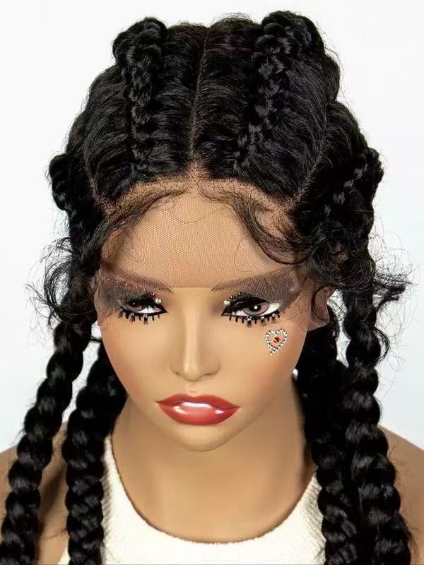 Full Lace Fulani Hybrid Braids With Baby Hair Invisi Drawstring Wig