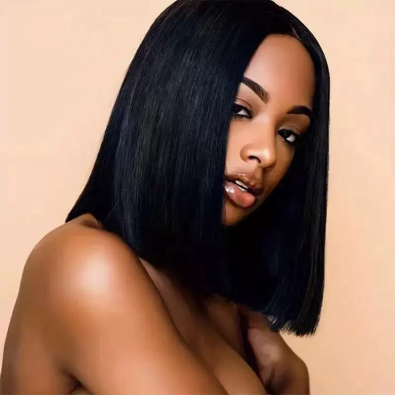 PreMax Wigs - Natural Black / Blonde Highlight C Part Glueless Lace Front Bob Wig