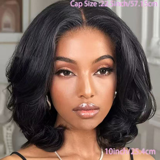 Put on & Go Layered Wavy Bob  Pre Cut Lace Closure Wig