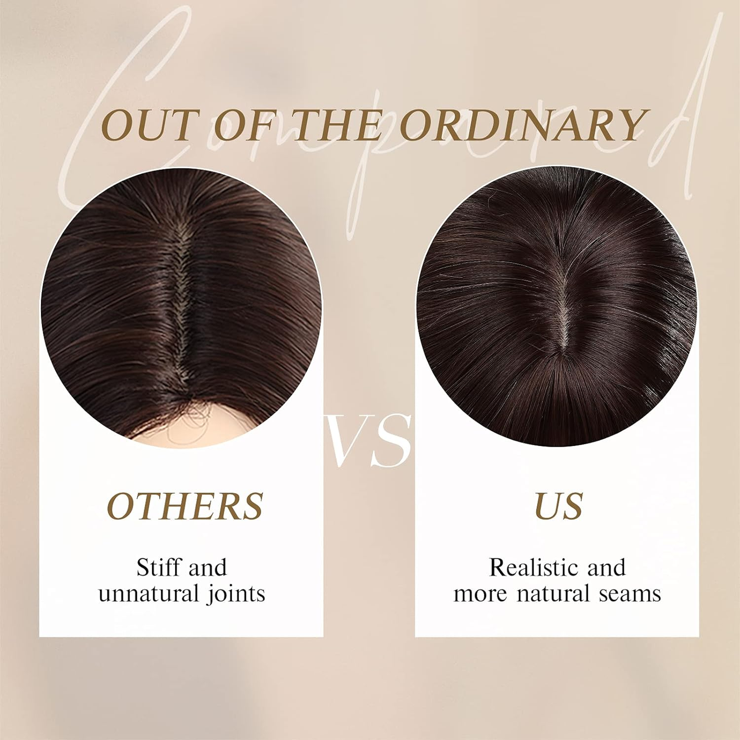 Long Layered Synthetic Hair Wigs for Women with Bang (Ombre Mixed Brown)