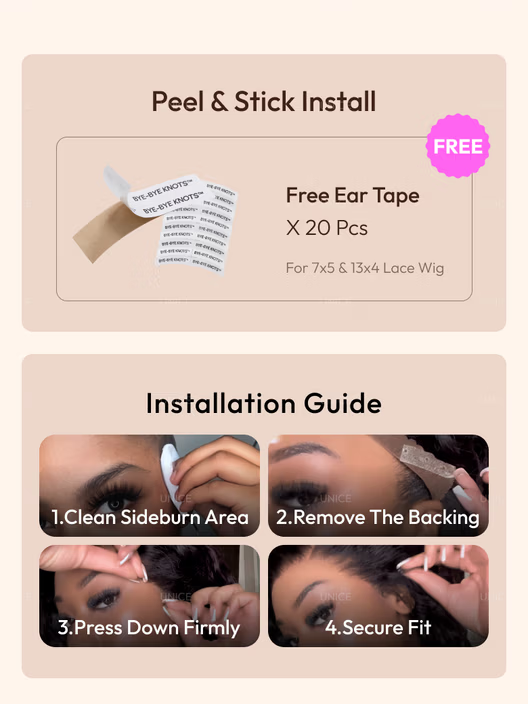 7x5 Bye-Bye Knots™ & 13x4 HD Lace Put On And Go Glueless Water Wave Grip Wig With Secure Silicone Strips and Drawstring With Baby Hair