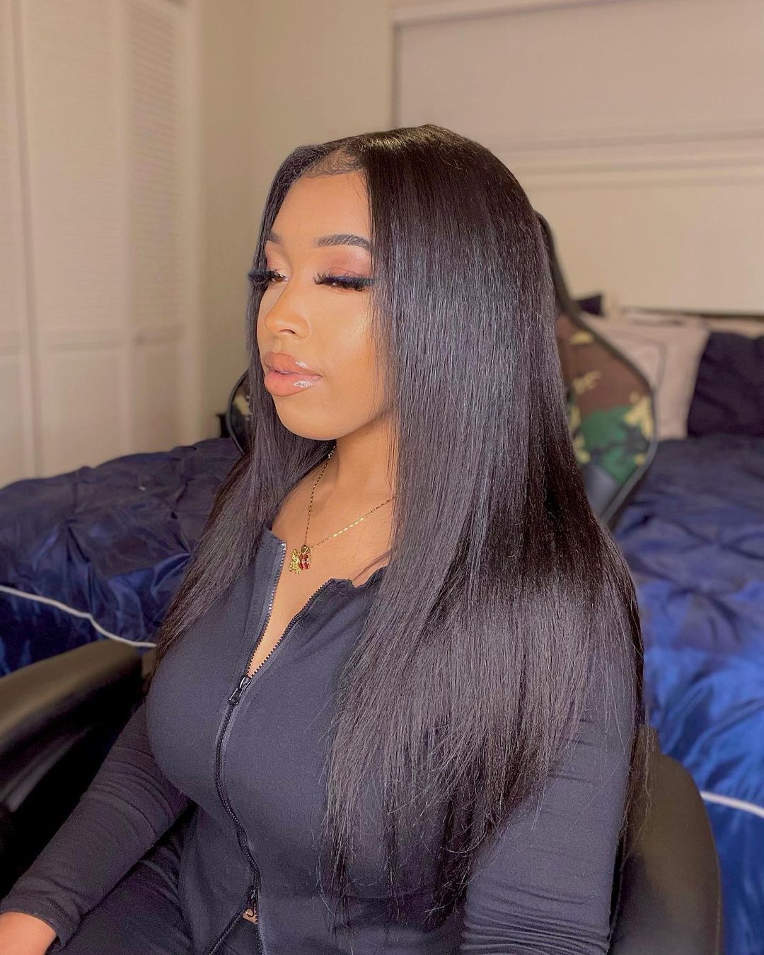 Thin Leave Out I Part Wig Yaki Coarse Straight