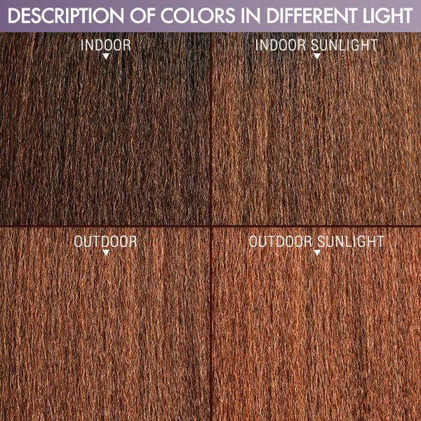 Ombre Brown Kinky Straight  5x5 HD Lace With 4C Kinky Edges Wig