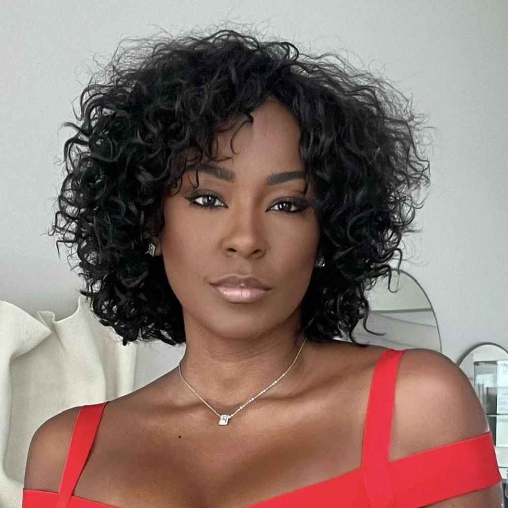 Put on & Go Short Pixie Cut Curly Bob Wig 100% Human Hair