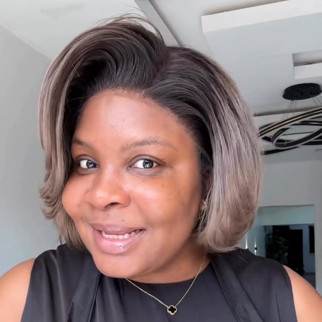 613 Ombre Ash Blonde Layered Cut Bob 13x4 Lace Front Wig