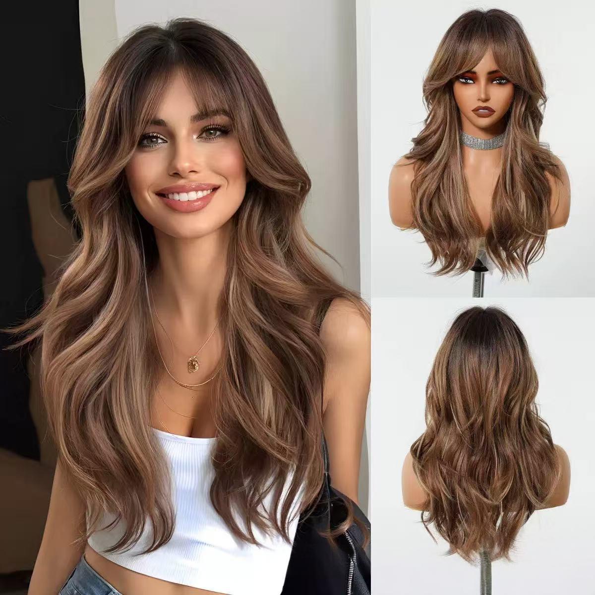 Shoulder Length Wavy Layered Cut Bob 5x5 Closure Wig  with Side Bangs