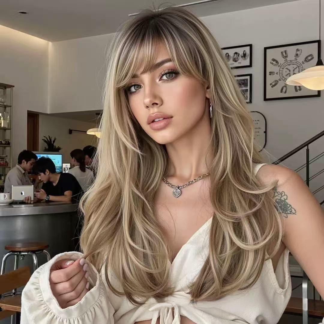 Shoulder Length Wavy Layered Cut Bob 5x5 Closure Wig  with Side Bangs