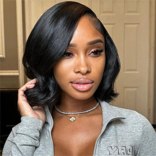 Short Brazilian Body Wave Human Hair Bob Lace Wig