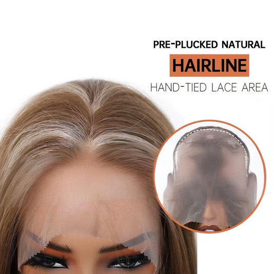 9x7 Glueless Synthetic Lace Front Wig Wear And Go pre Plucked Pre Cut Straight Wig Vivid Self Growing Clean Hairline with Tiny Knots Heat Resistant Fiber Natural No Glue Wig