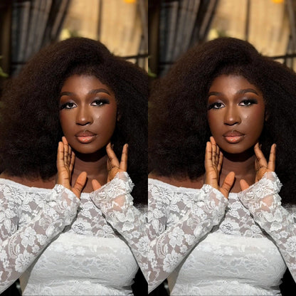 Afro Kinky Curly With 4C Edges 5x5 Lace Front Wig