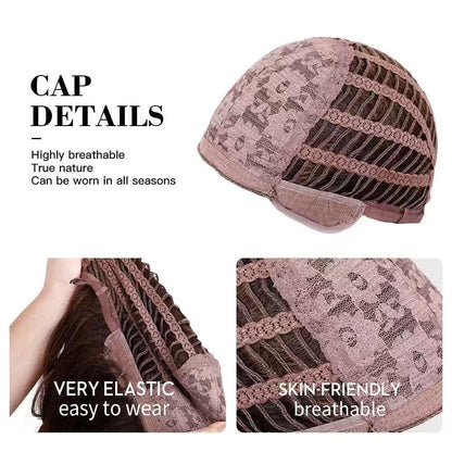 True Scalp Blonde Highlight Loose Wave Glueless Minimalist Lace Wig with Bangs