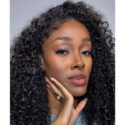 Ventilated Realistic Curly With Kinky Edges Lace Wig