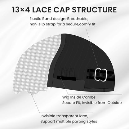 Put on & Go Layered Wavy Glueless HD Lace With Kinky Edges Wig