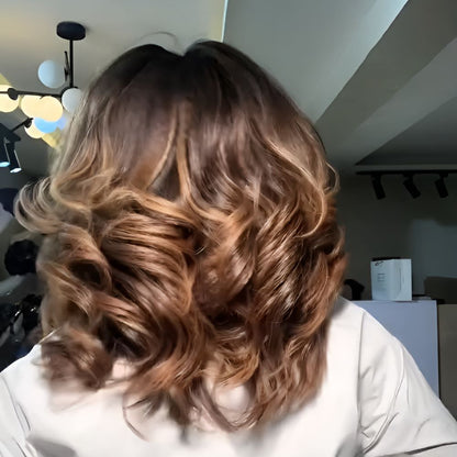 Ombre Golden Brown Blowout Wig with Kinky Edges