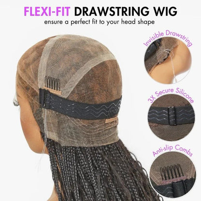 Full Lace Cornrow Smoke Braids With Baby Hair Invisi Drawstring Wig