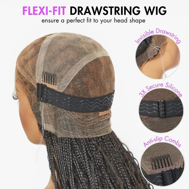 Ombre Honey Gold Full Lace island twists Knotless Braids Invisi Drawstring Wig