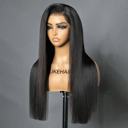Natural Yaki HD Lace Frontal With Kinky Edges Wig