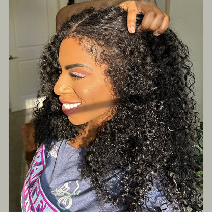Ventilated Realistic Curly With Kinky Edges Lace Wig
