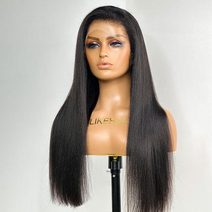 Natural Yaki HD Lace Frontal With Kinky Edges Wig