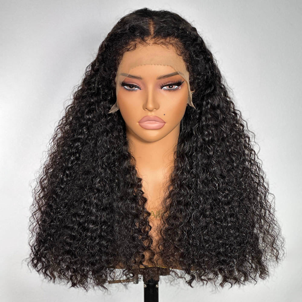 Ventilated Realistic Curly With Kinky Edges Lace Wig