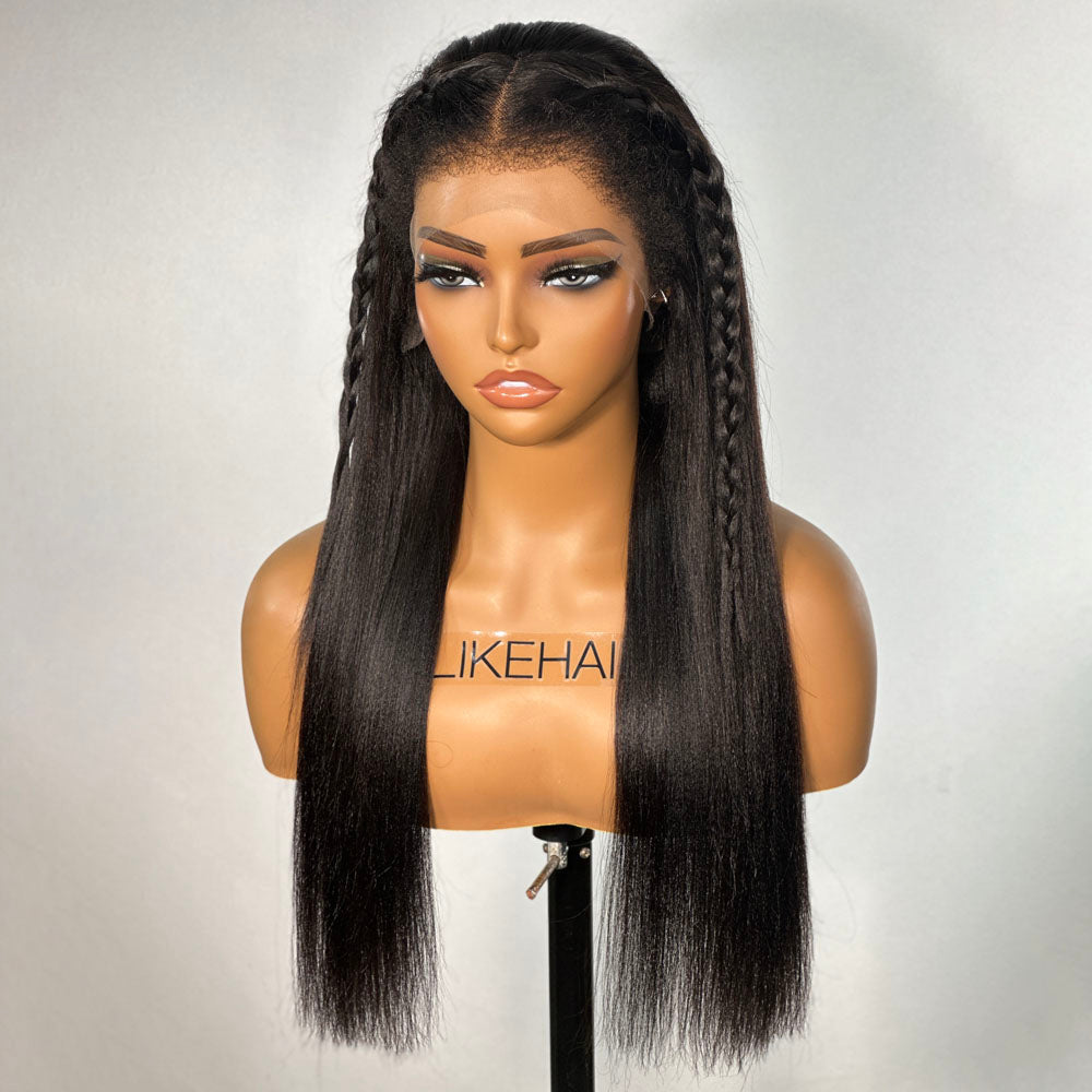 Natural Yaki HD Lace Frontal With Kinky Edges Wig
