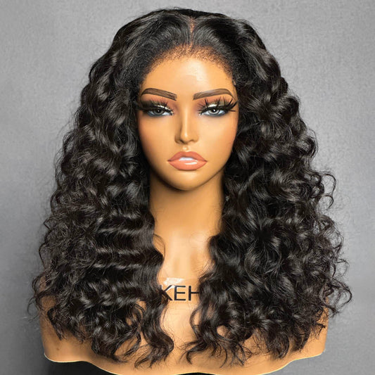 Luscious Bouncy Curls HD Lace Closure With 4C Kinky Edges Wig