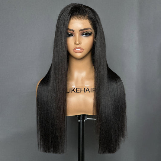Natural Yaki HD Lace Frontal With Kinky Edges Wig