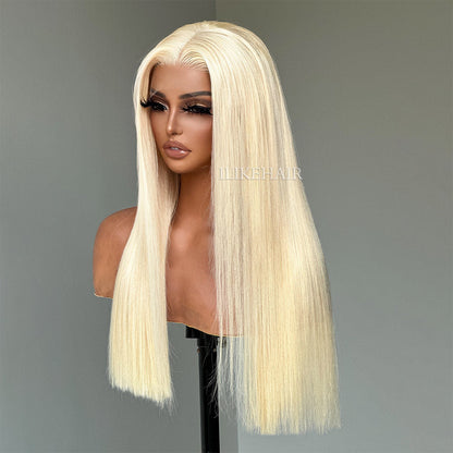 613 Blonde Silky Straight Human Hair Lace Front Wig