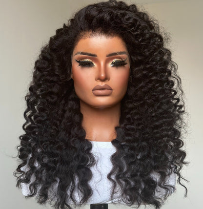 Fluffy Wand Curls HD Lace With 4C Kinky Edges Wig