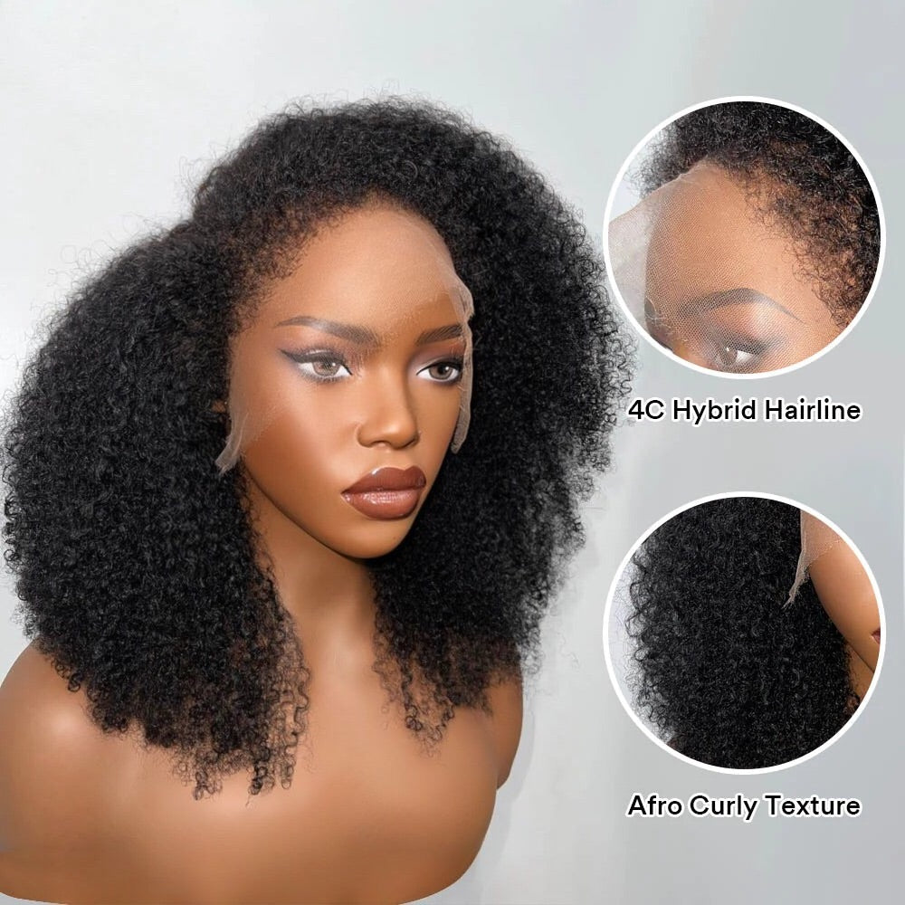 Afro Coily HD Lace Frontal With 4c Kinky Edges Wig