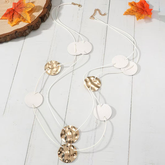 Chunky Chain Link Statement Necklace & Earring Set - Gold & Crystal Bling Fashion Jewelry