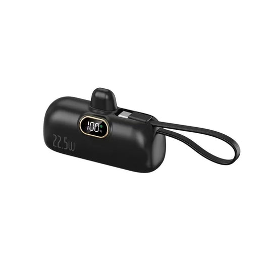 Mini Portable Charger with Built-in Cables - 22.5W Fast Charging Power Bank for iPhone & Android