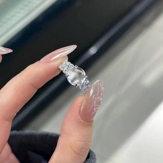 Exquisite Moonstone & Diamond Cocktail Ring - Statement Jewelry for Special Occasions