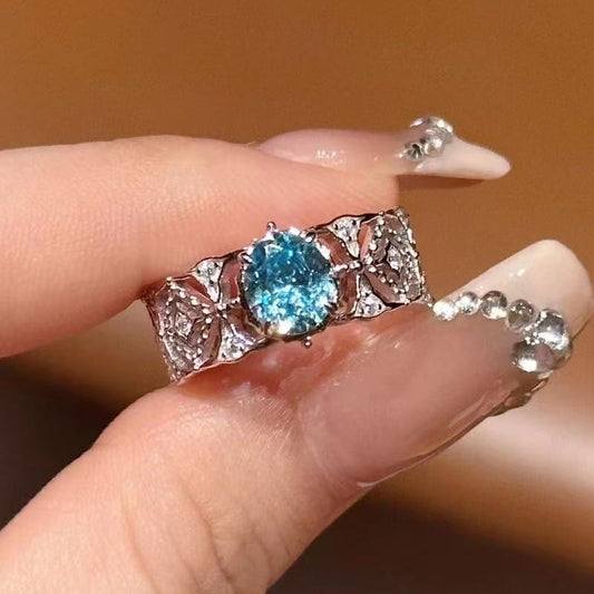 Paraiba Tourmaline Cocktail Ring - Oval Cut with Diamond Accents for Women