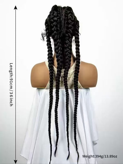 Full Lace Fulani Hybrid Braids With Baby Hair Invisi Drawstring Wig