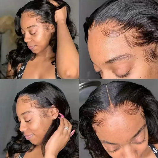 Side Part Wavy With Kinky Edges 13x4 Lace Front Wig