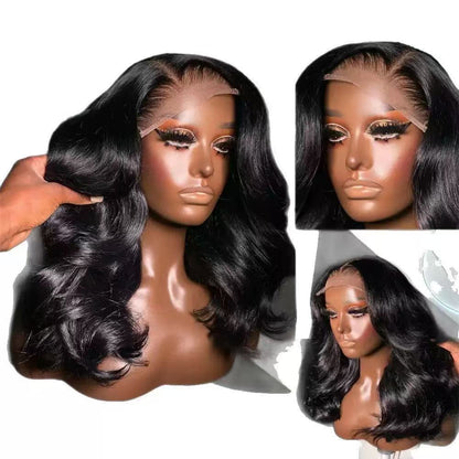 Side Part Wavy With Kinky Edges 13x4 Lace Front Wig
