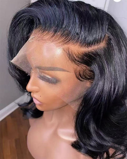 Side Part Wavy With Kinky Edges 13x4 Lace Front Wig