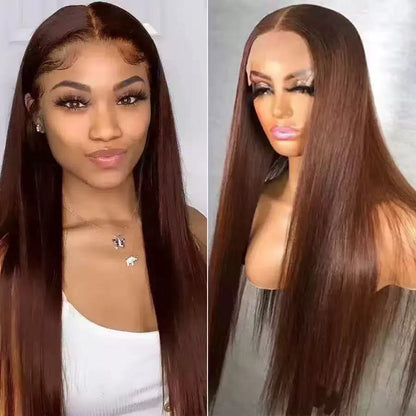 Super Natural Hairline Silky Straight Glueless 13x4 Frontal Lace Wig Human Hair Pre-Cut Lace