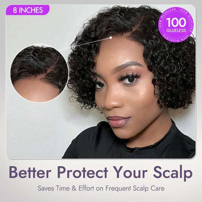Short Layered Bouncy Curly With Kinky Edges HD Lace Wig