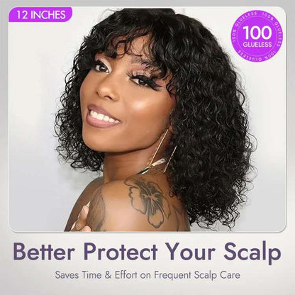 Short Layered Bouncy Curly With Kinky Edges HD Lace Wig