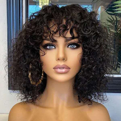 Short Layered Bouncy Curly With Kinky Edges HD Lace Wig